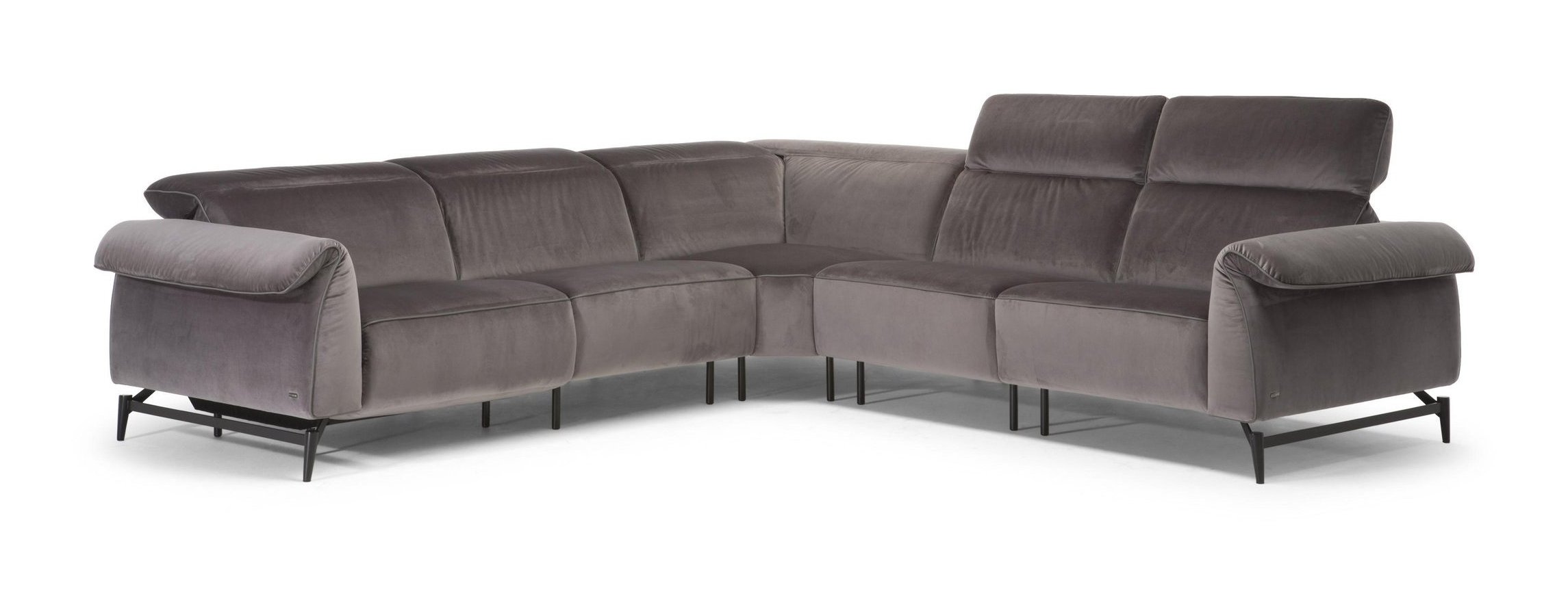 Leggiadro Fabric/Leather L-Shape Sectional Sofa