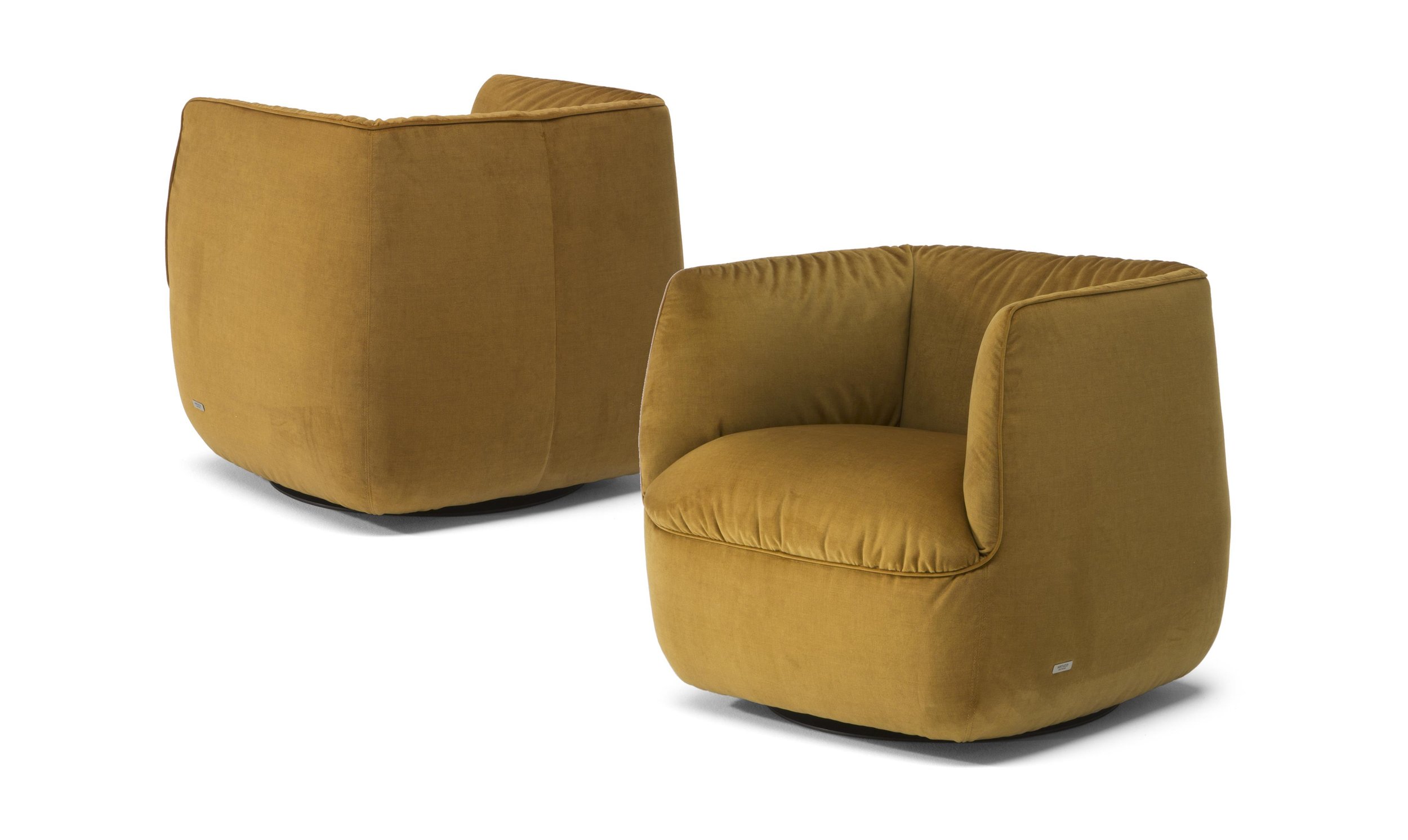 Wally Fabric/Leather Swivel Chair