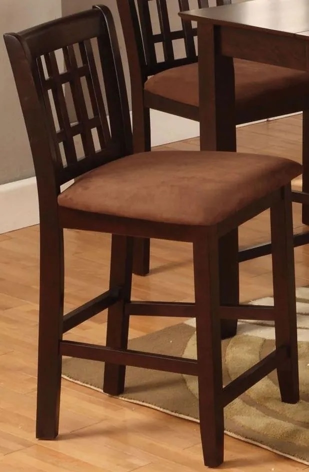 Eleanor Microfiber/Wood Counter Height Dining Chair, Set of 2