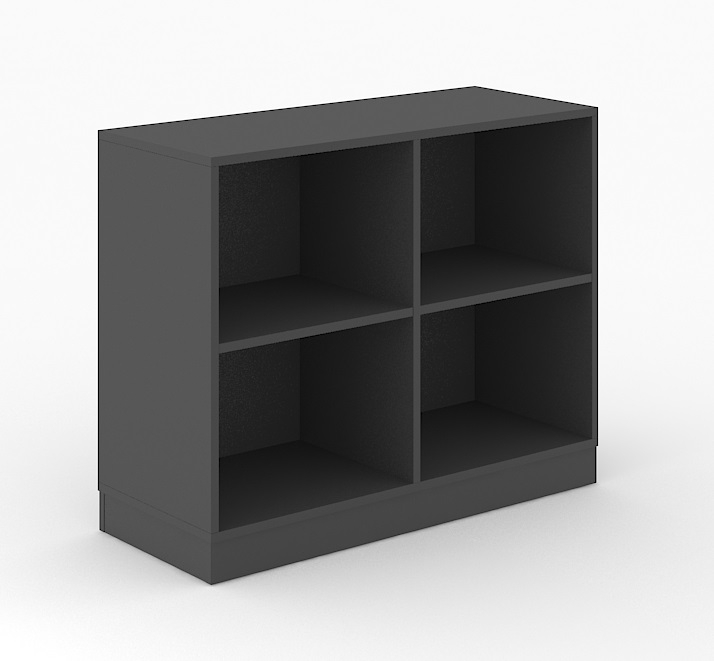 Choice 2H Office Bookcase w/2 Shelves, Width 39.3"