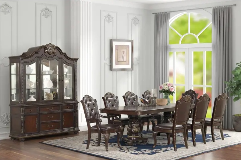 SM 401D Wood Extendable Rectangular Dining Room Set