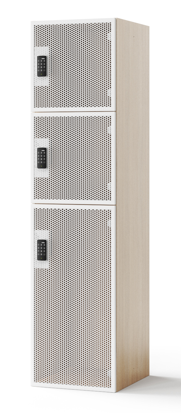 Choice 4 Lockers Cabinet w/Open Wardrobe, Plinth, Planter Boxes & Electronic Lock