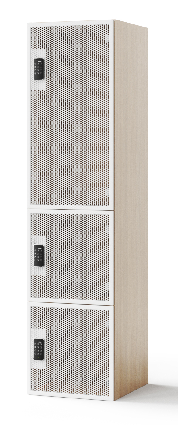 Choice 4 Lockers Cabinet w/Open Wardrobe, Plinth, Planter Boxes & Electronic Lock