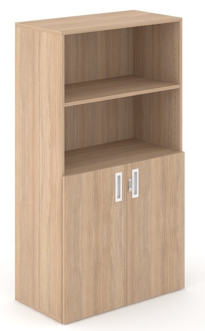 Choice 4H Office Cabinet w/Lock, 2 Doors & 1 Open Fixed Shelf