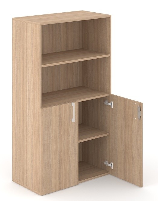 Choice 4H Office Cabinet w/Lock, 2 Doors & 1 Open Fixed Shelf