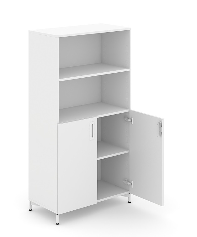 Choice 4H Office Cabinet w/Lock, 2 Doors & 1 Open Fixed Shelf