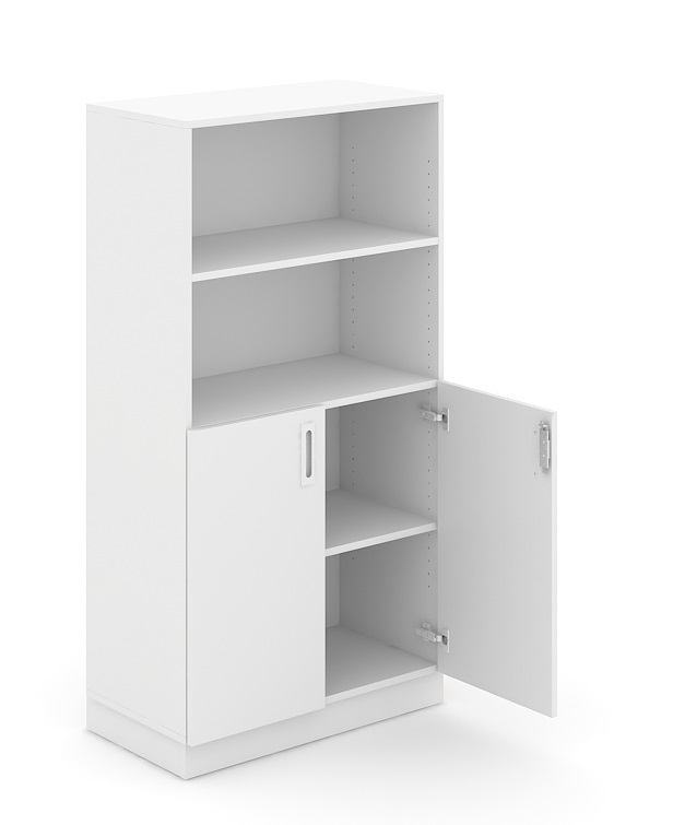Choice 4H Office Cabinet w/Lock, 2 Doors & 1 Open Fixed Shelf