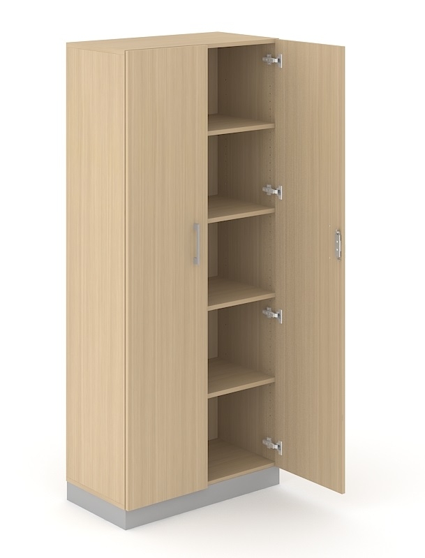 Choice 5H Office Cabinet w/Lock, Fixed Shelf & 3 Shelves, Width 31.4"
