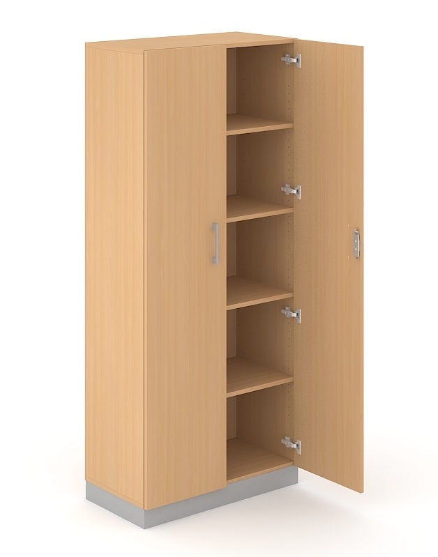 Choice 5H Office Cabinet w/Lock, Fixed Shelf & 3 Shelves, Width 31.4"