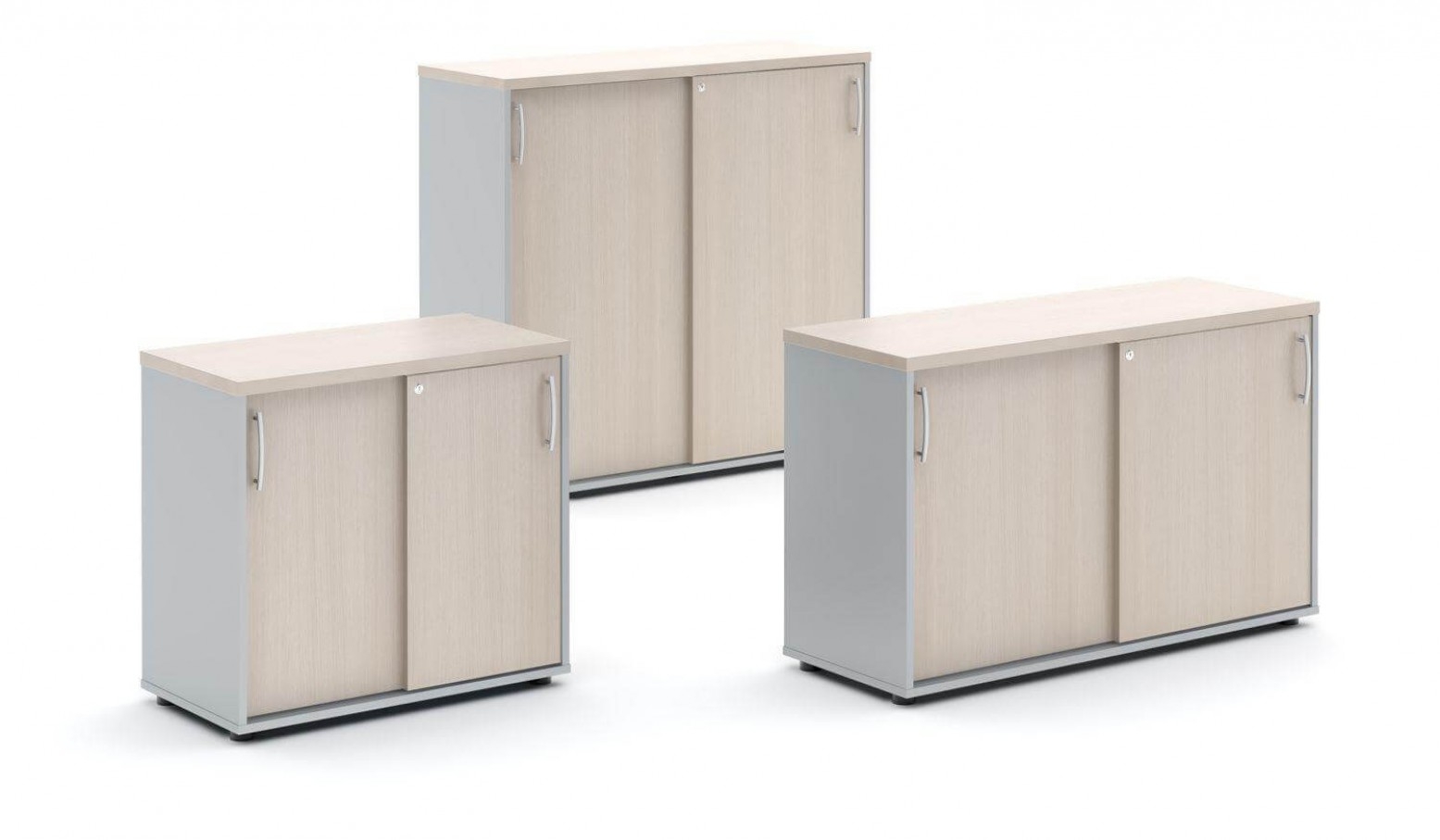Standard Office W31.5" Cabinet w/2 Shelves & Sliding Lockable Doors