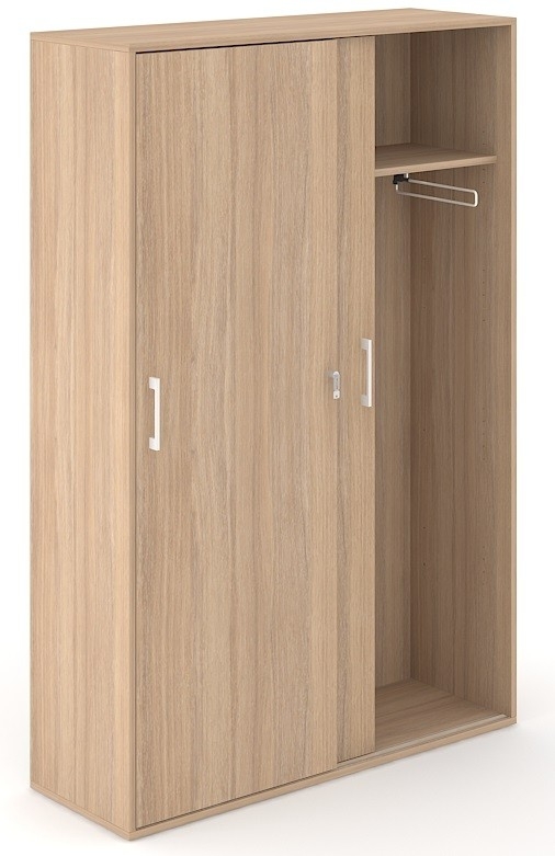 Choice 5H Office Wardrobe w/Sliding Doors & 2 Pull-Out Hanging Rails