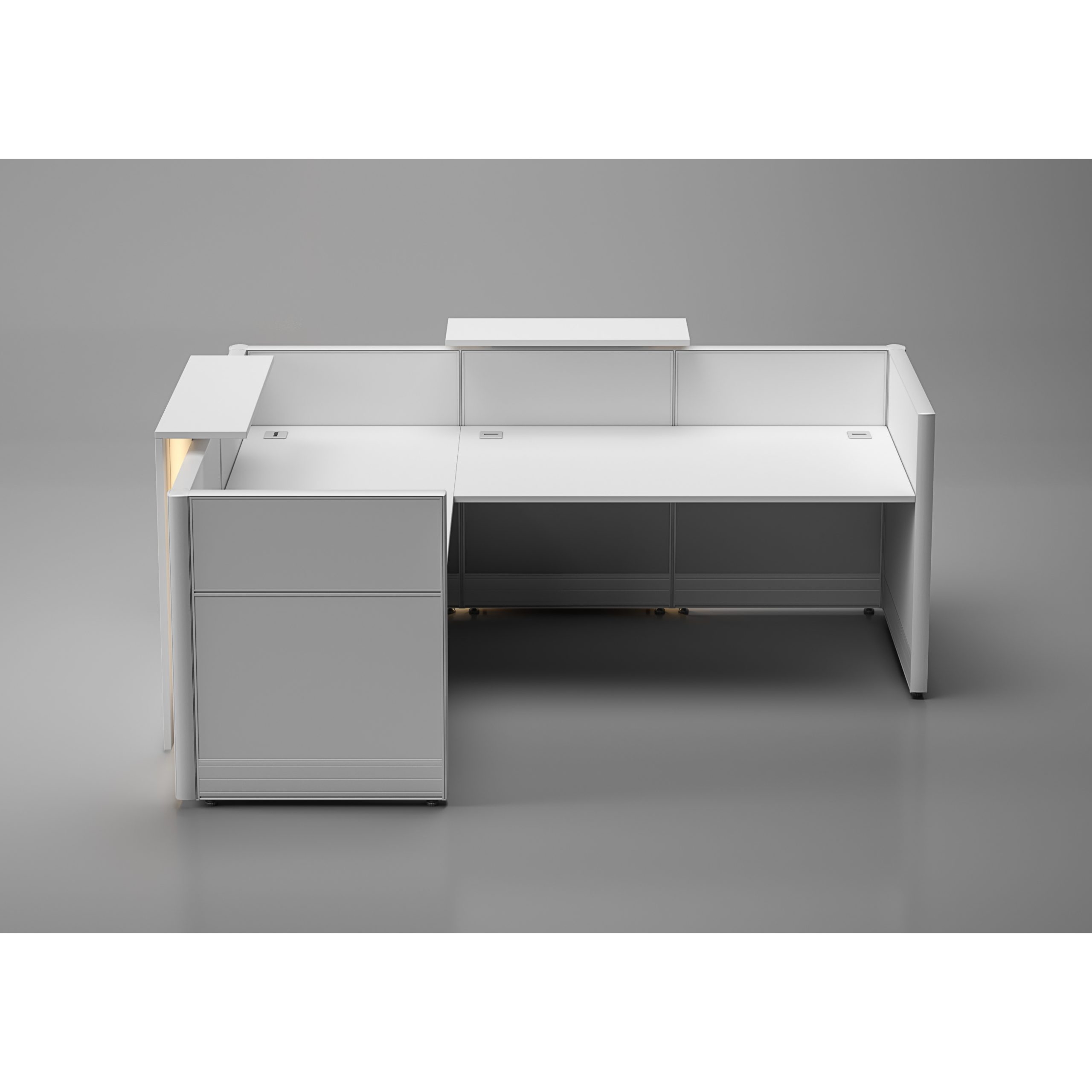 Kansole Flex 86"x98" L-Shape Reception Desk Back Side