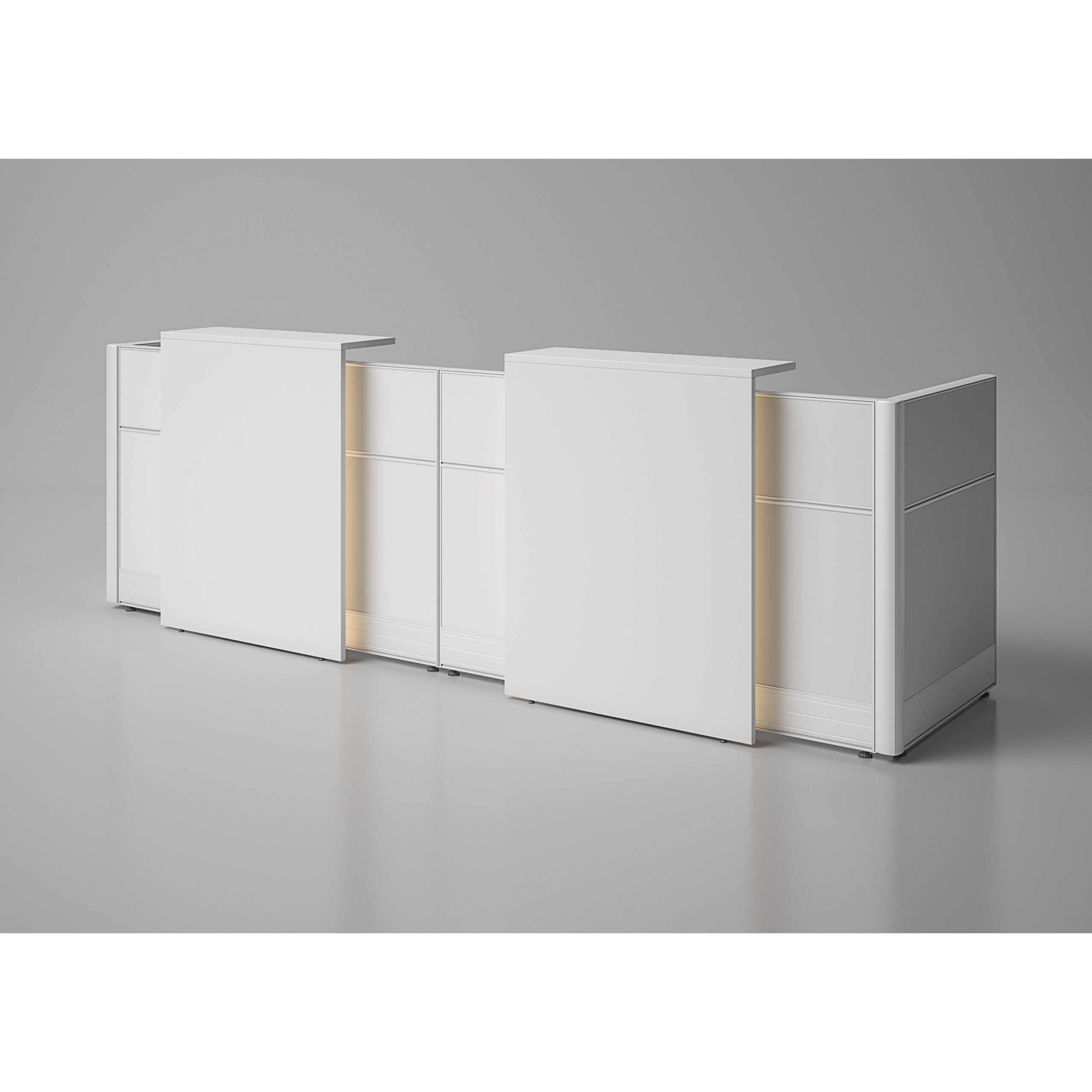 Flex 130" Straight Reception Desk with Lighting Panels