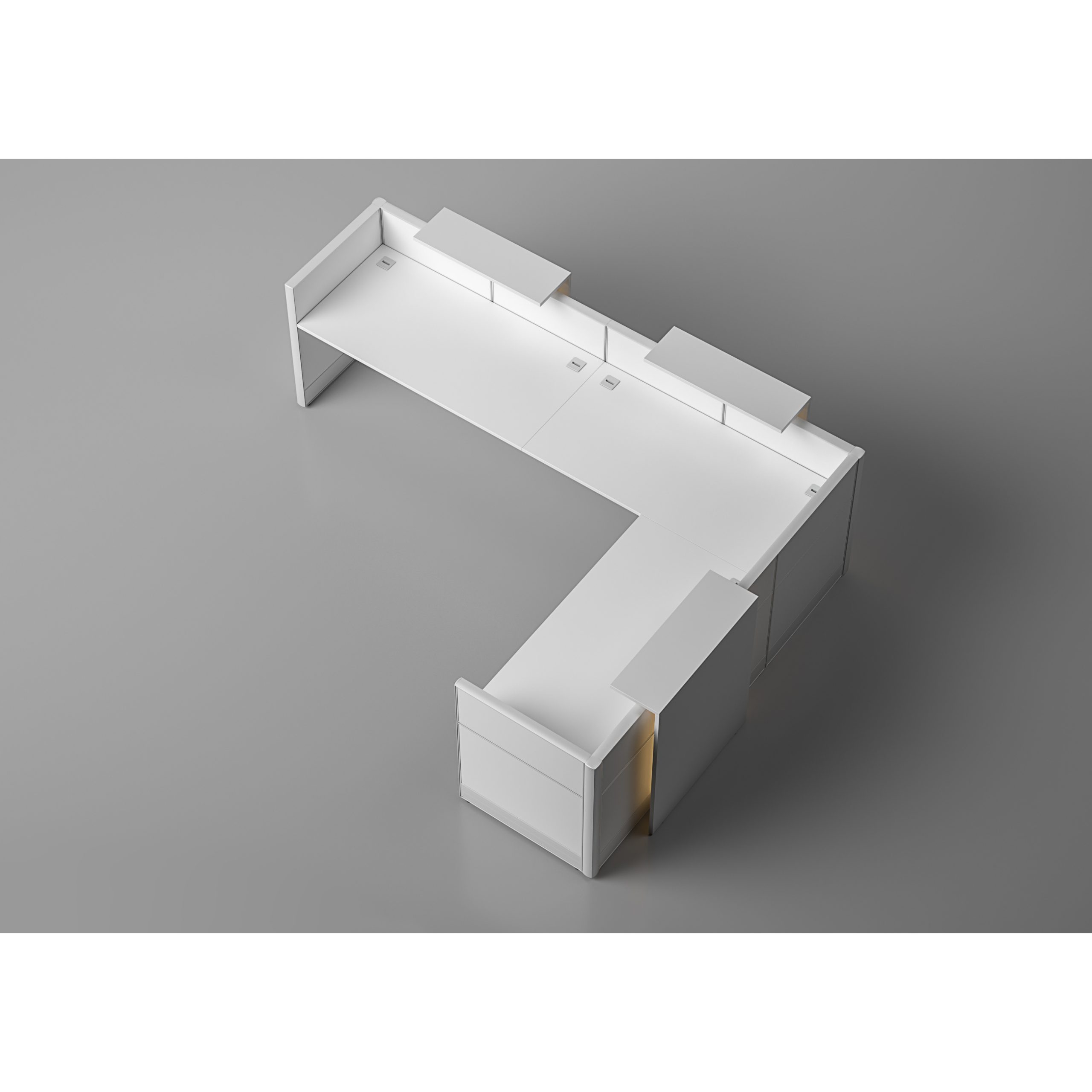 Kansole Flex 130"x98" L-Shape Reception Desk Countertop