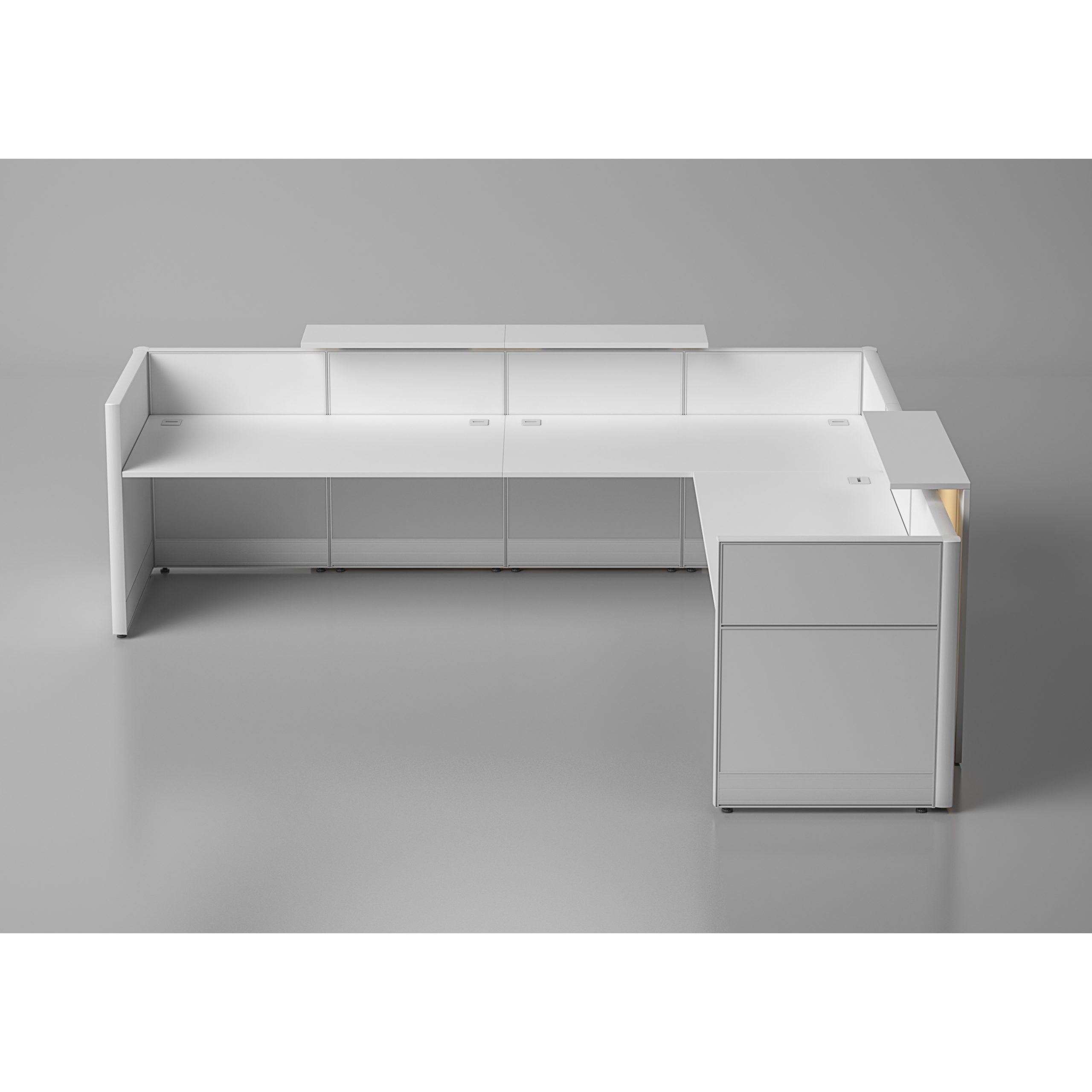 Flex 130"x98" L-Shape Reception Desk, Composition 2 by Kansole Furniture