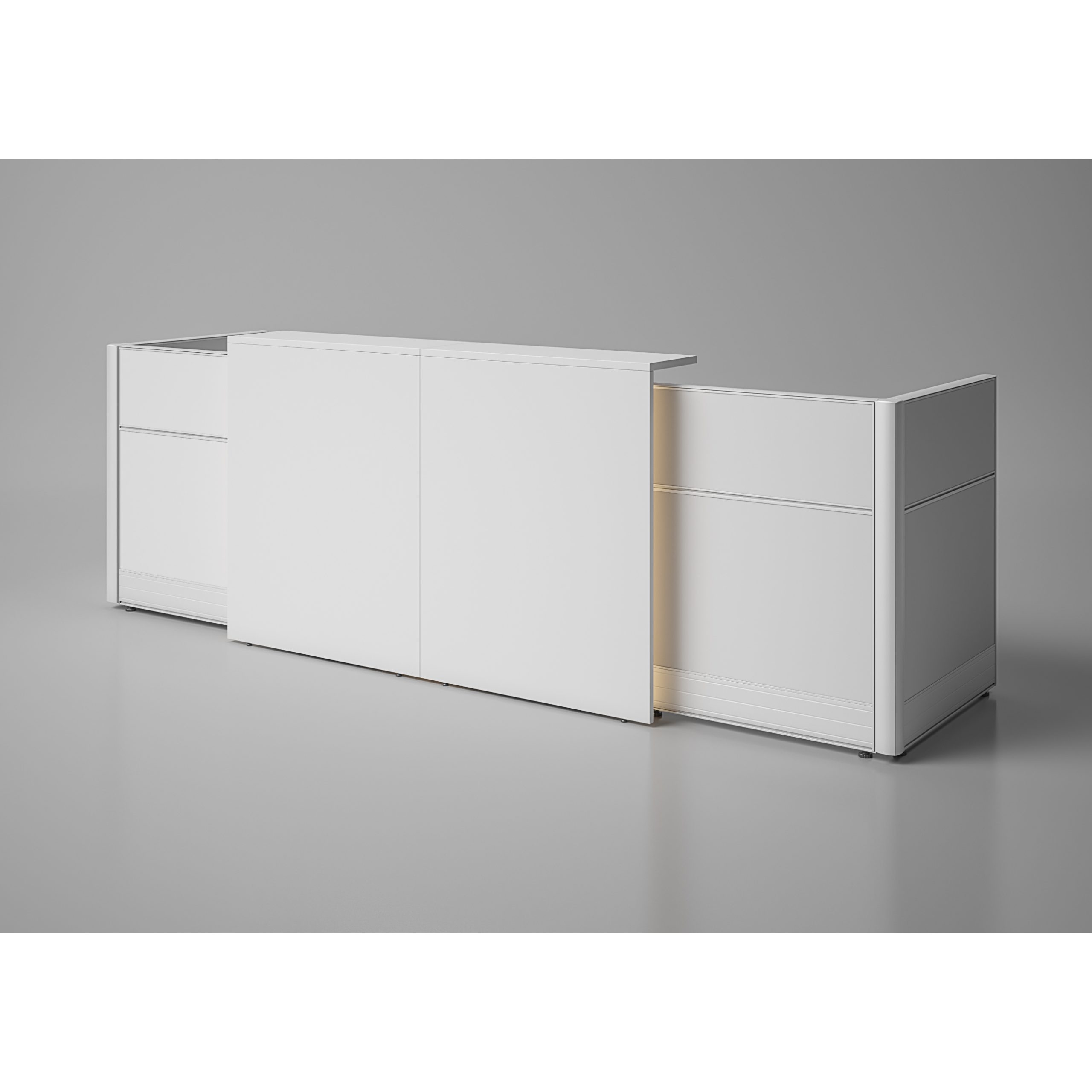 Flex 130" x 98" L-Shape Reversable Reception Desk