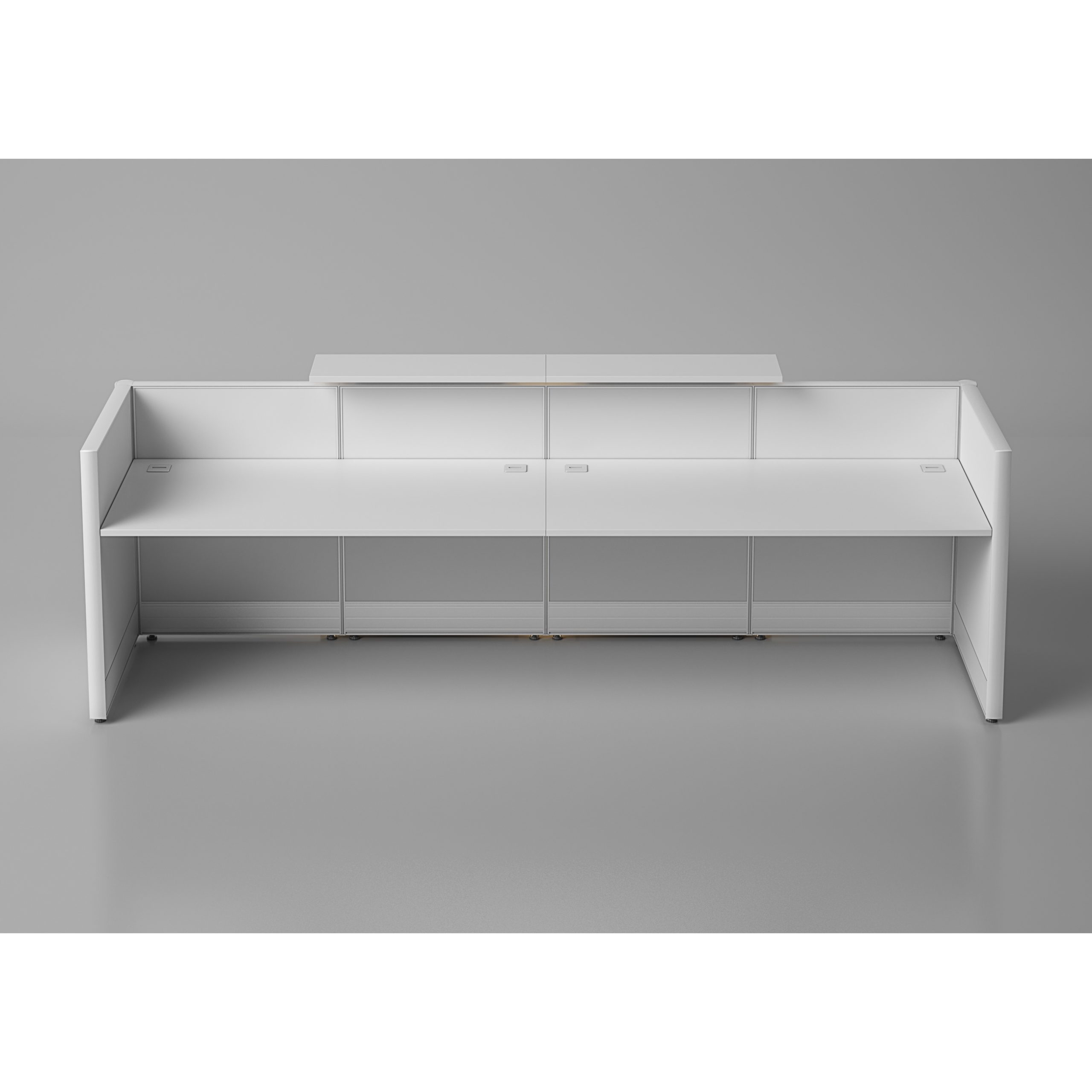 Flex 130" Straight Reception Desk with Lighting Panels