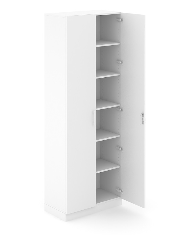Choice 6H Office Cabinet w/Lock, Fixed Shelf & 4 Shelves, Width 31.4"