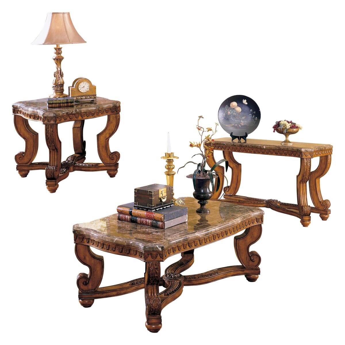 Tarantula Marble Occasional Table Set by Homelegance
