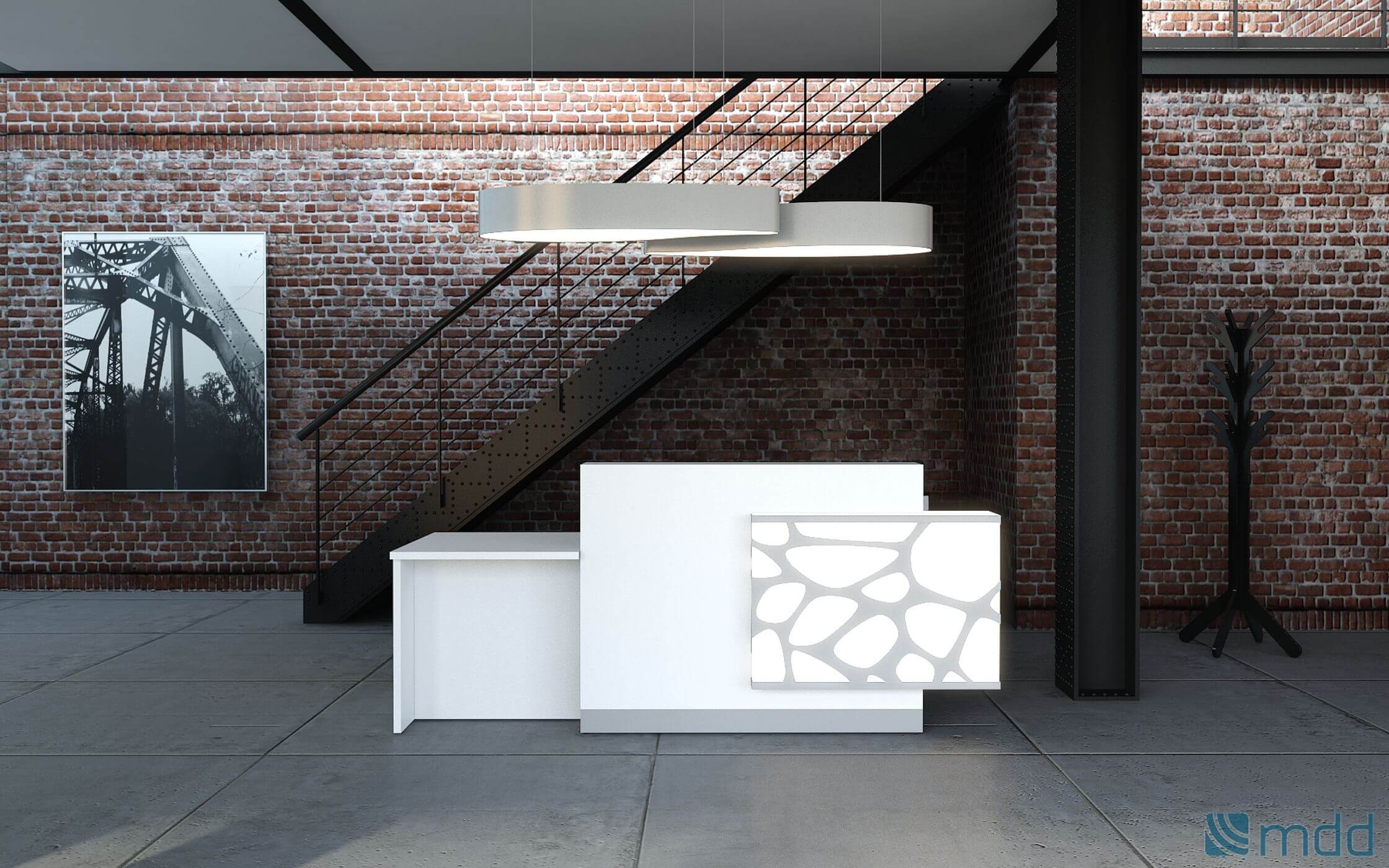 ORGANIC L-Shaped Reception Desk w/RGB Light