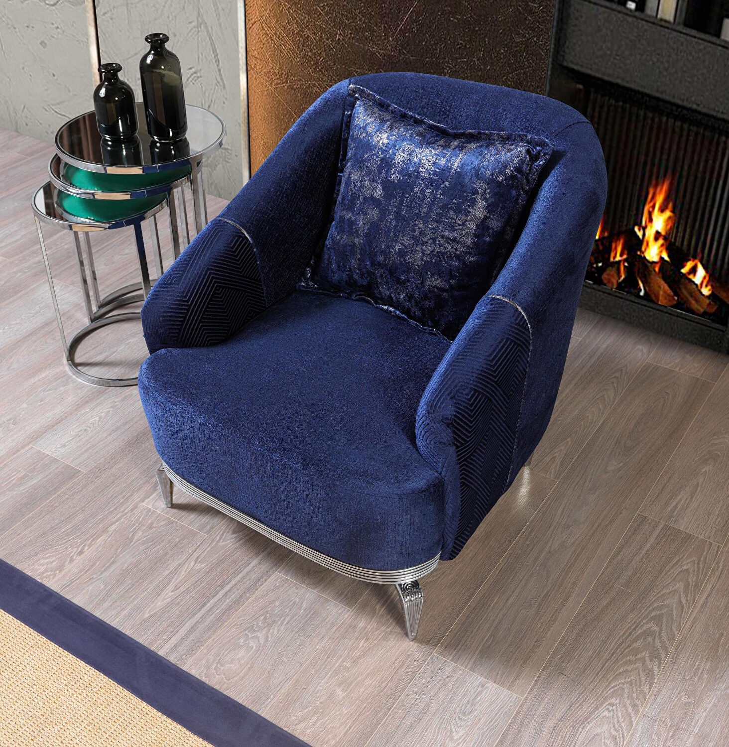 Almira Fabric Velvet Arm Chair
