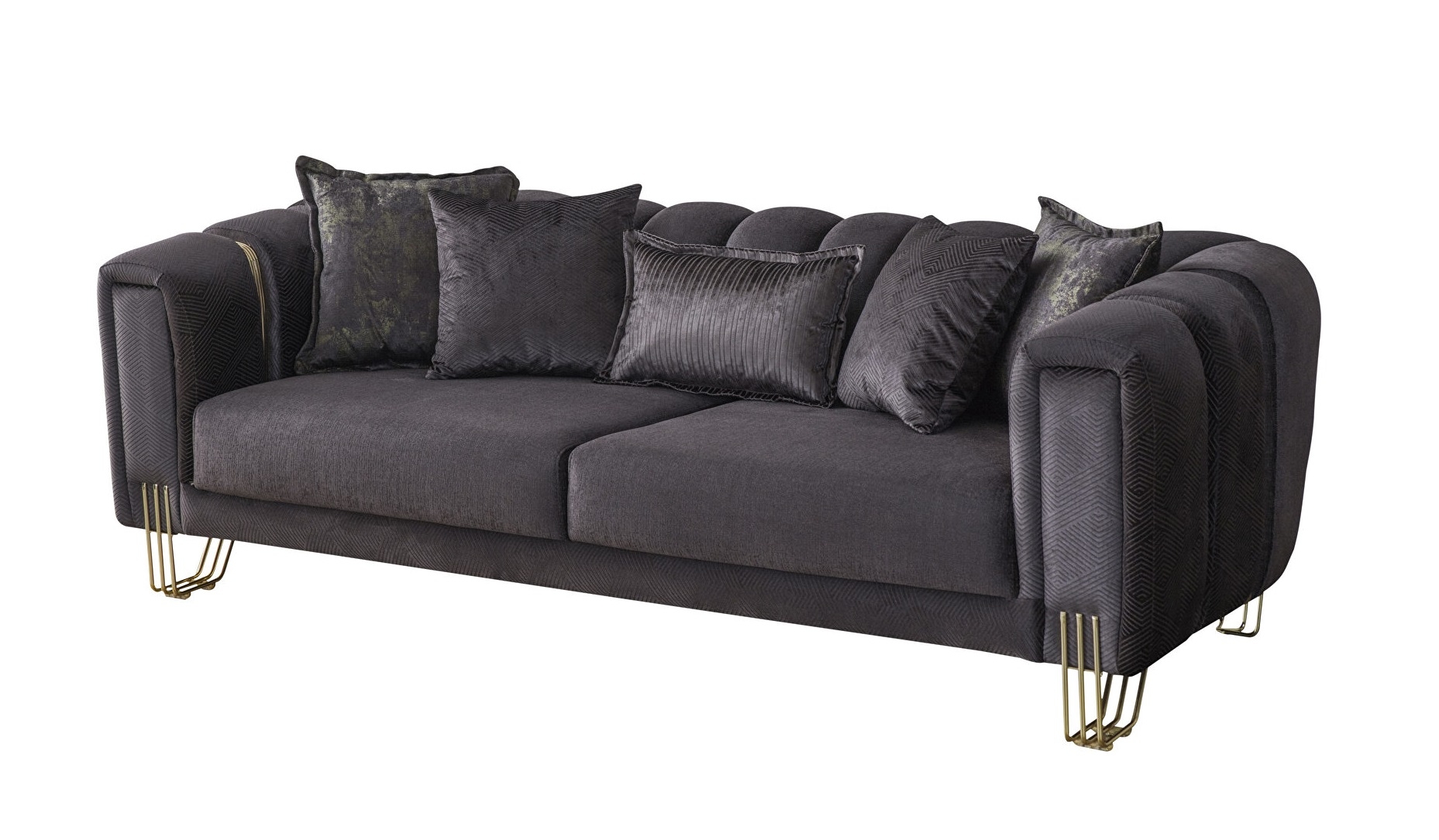 Almira Fabric Velvet Living Set