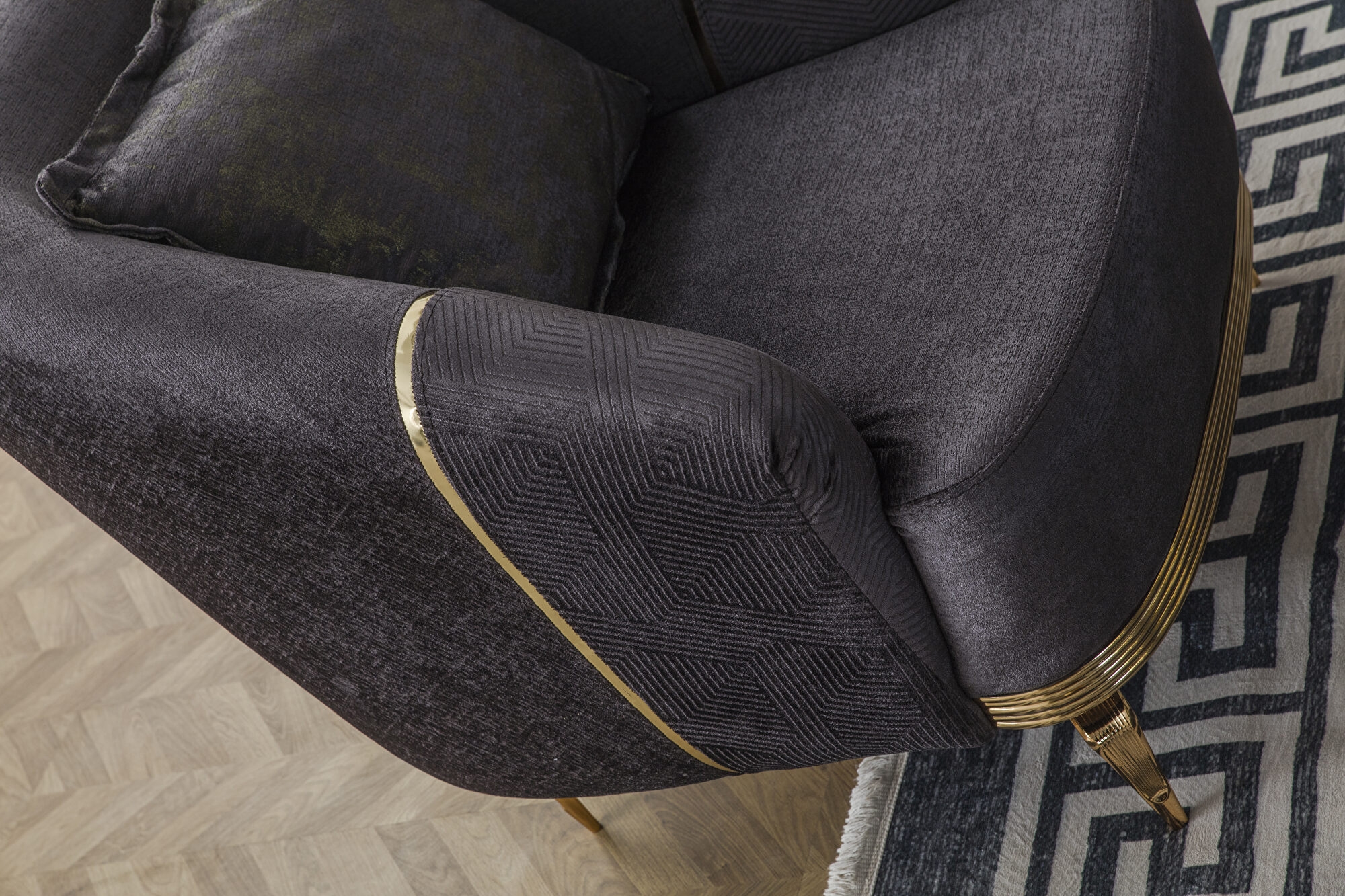 Almira Fabric Velvet Arm Chair
