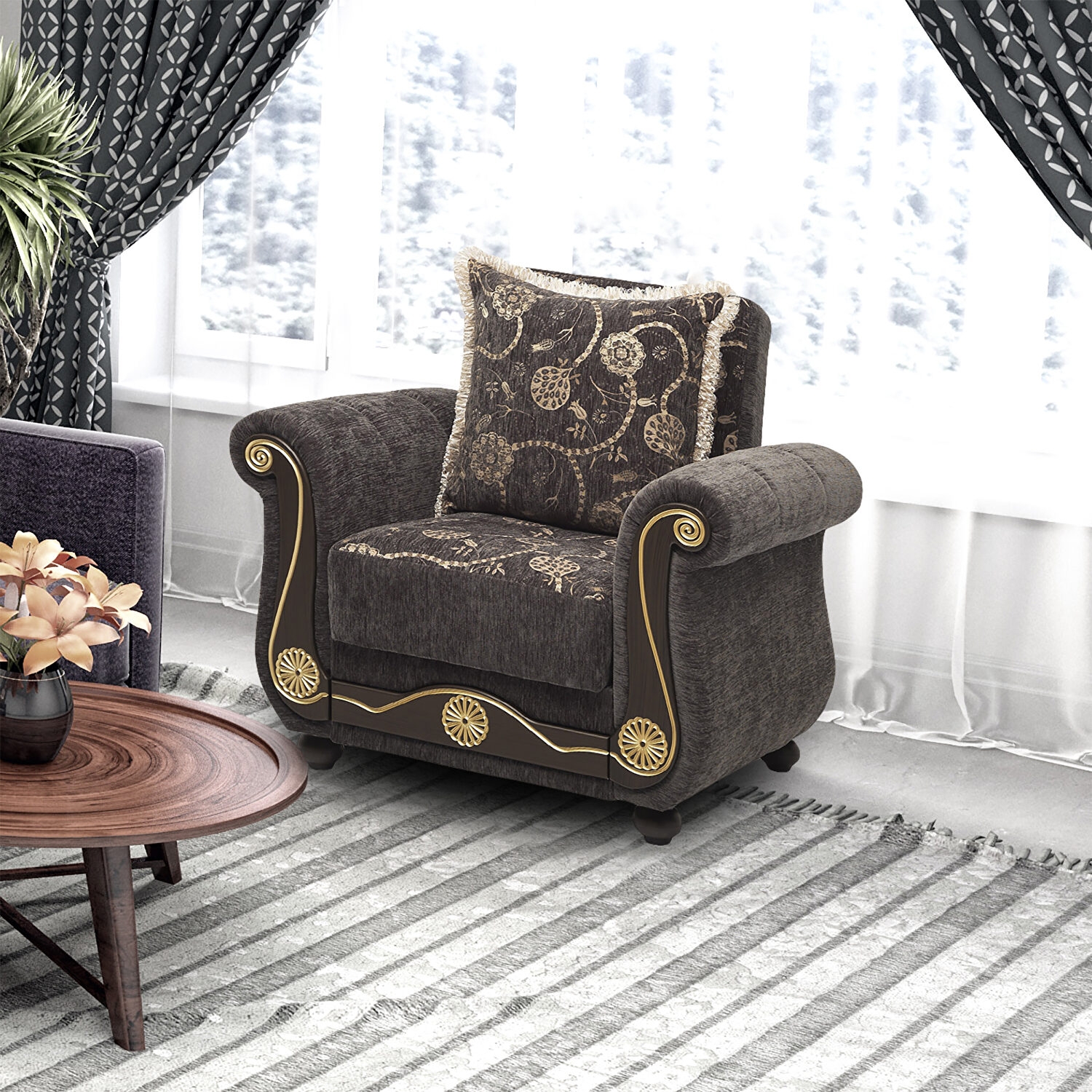 Americana Fabric Convertible Sleeper Chair