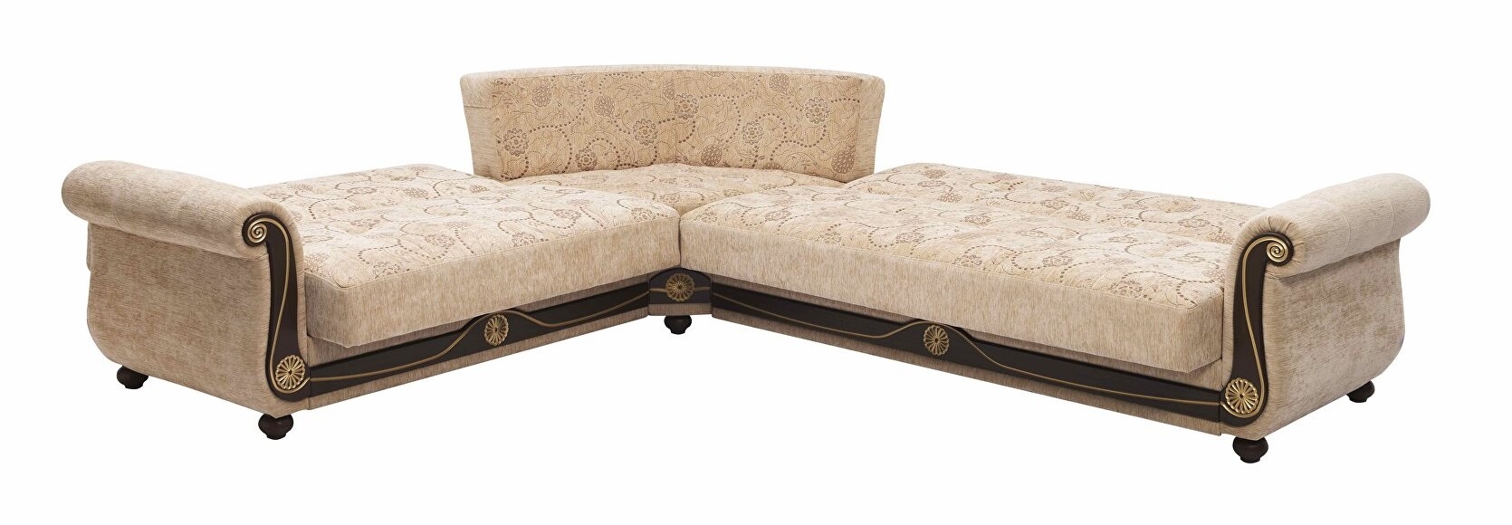 Americana Fabric Convertible L-Shaped Sectional Sofa
