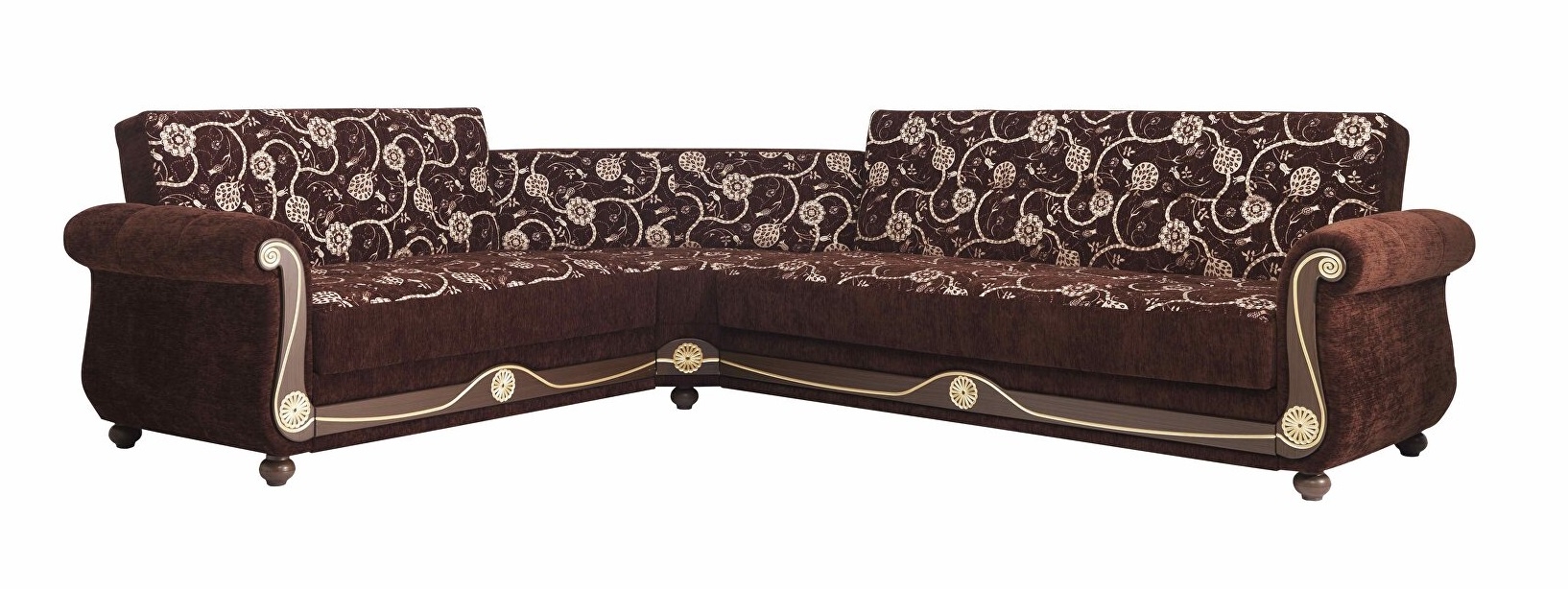 Americana Customizable Fabric Convertible L-Shaped Modular Sectional Sofa, Compositon 1
