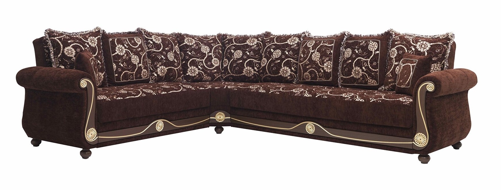Americana Fabric Convertible L-Shaped Sectional Sofa
