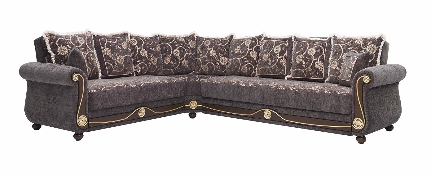 Americana Customizable Fabric Convertible L-Shaped Modular Sectional Sofa, Compositon 1