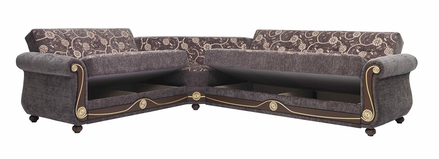 Americana Fabric Convertible L-Shaped Sectional Sofa
