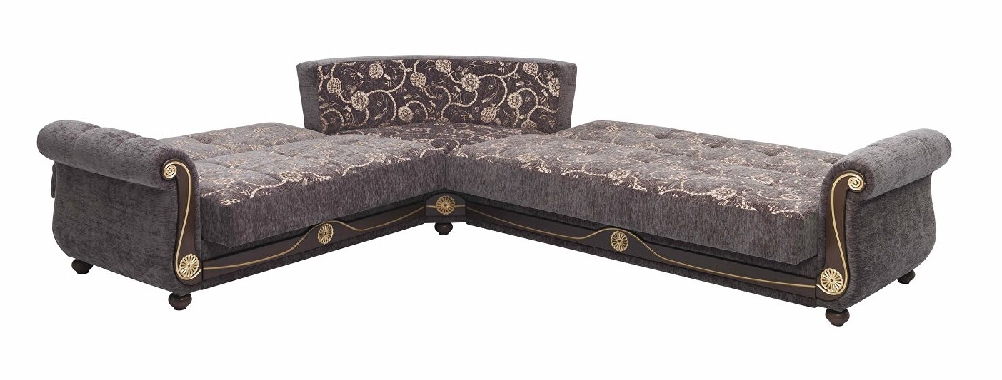 Americana Fabric Convertible L-Shaped Sectional Sofa