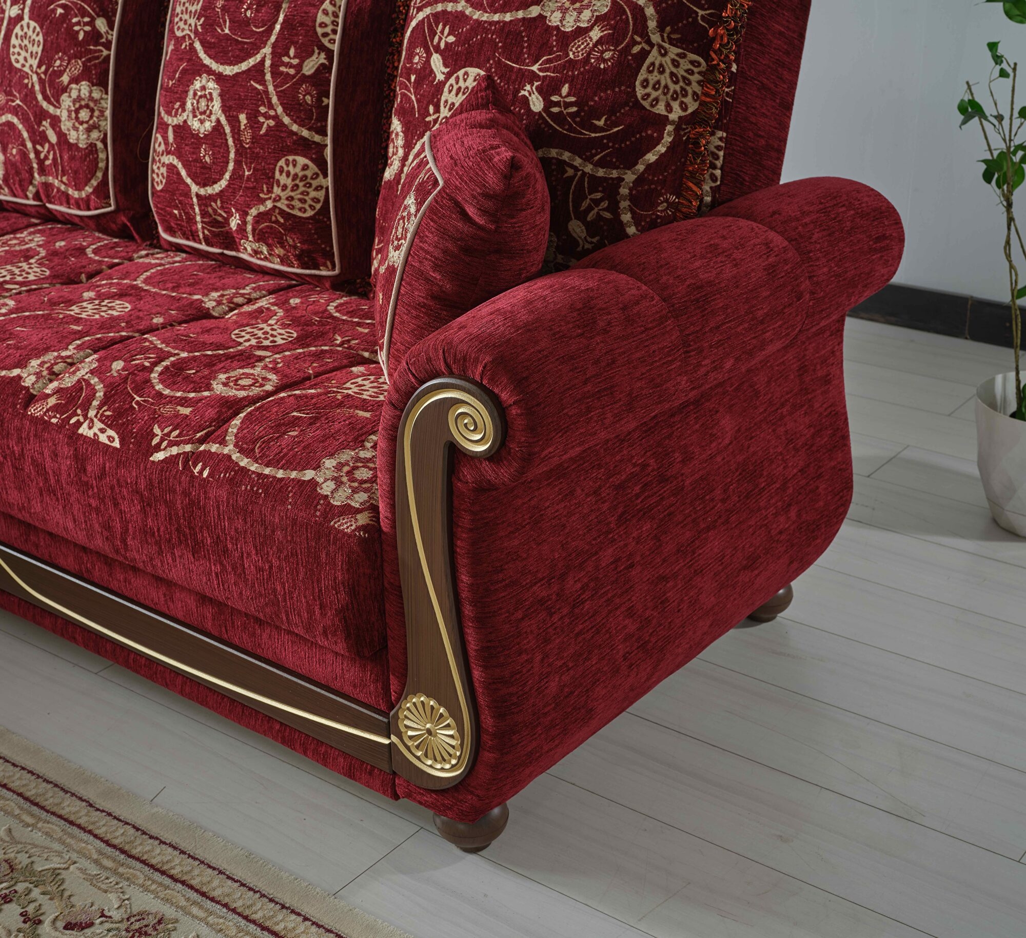 Americana Fabric Convertible L-Shaped Sectional Sofa