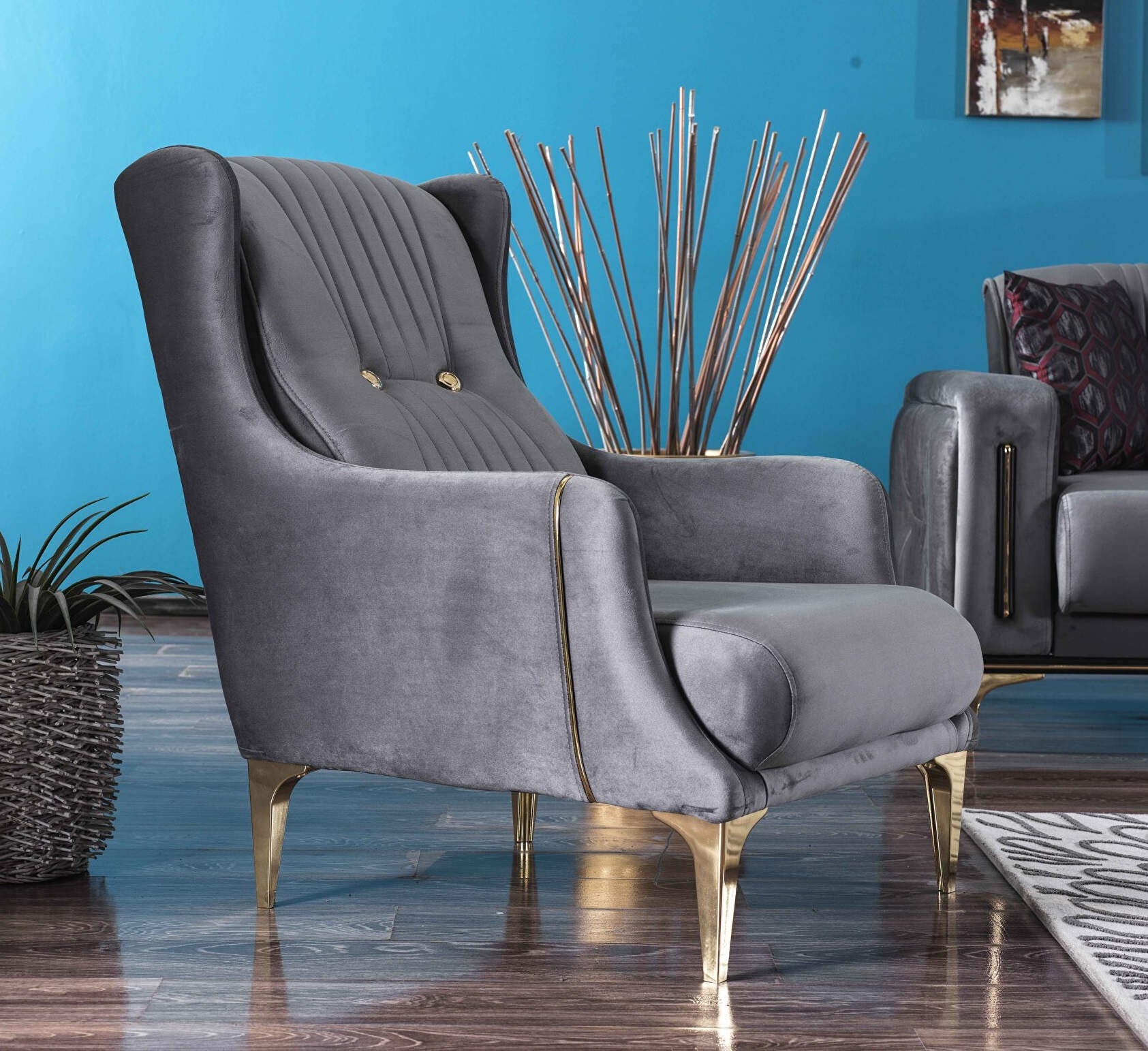 Angel Fabric Convertible Low Profile Chair