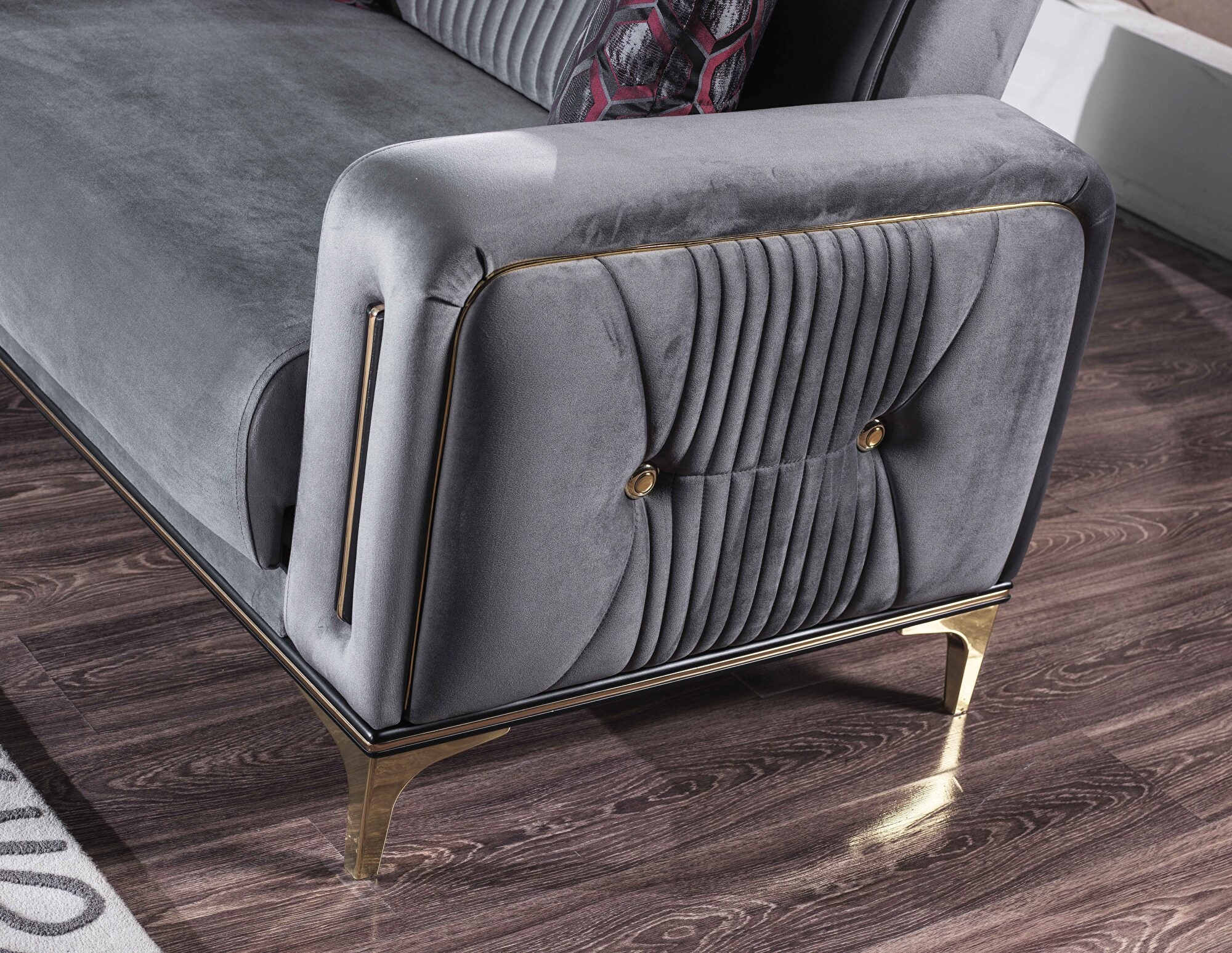 Angel Fabric Convertible Low Profile Living Set