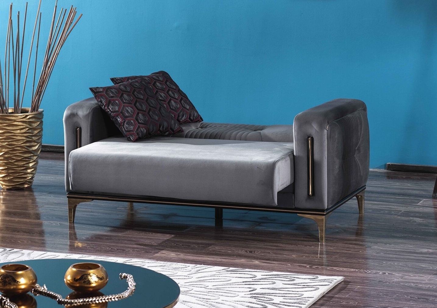 Angel Fabric Convertible Low Profile Living Set
