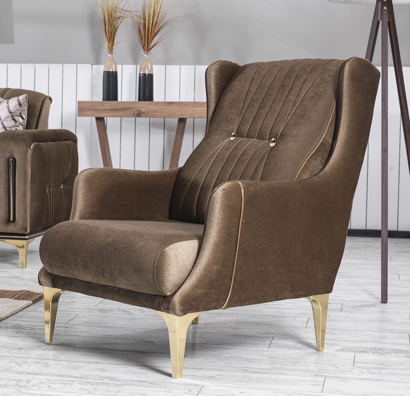 Angel Fabric Convertible Low Profile Living Set