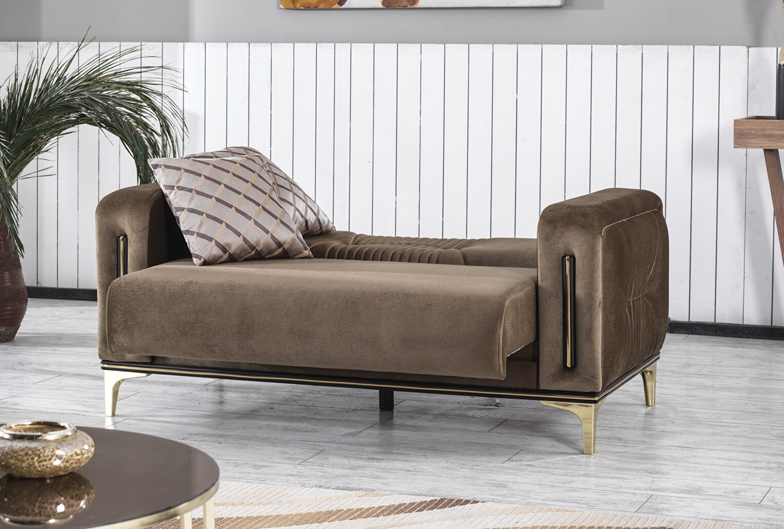 Angel Fabric Convertible Low Profile Living Set