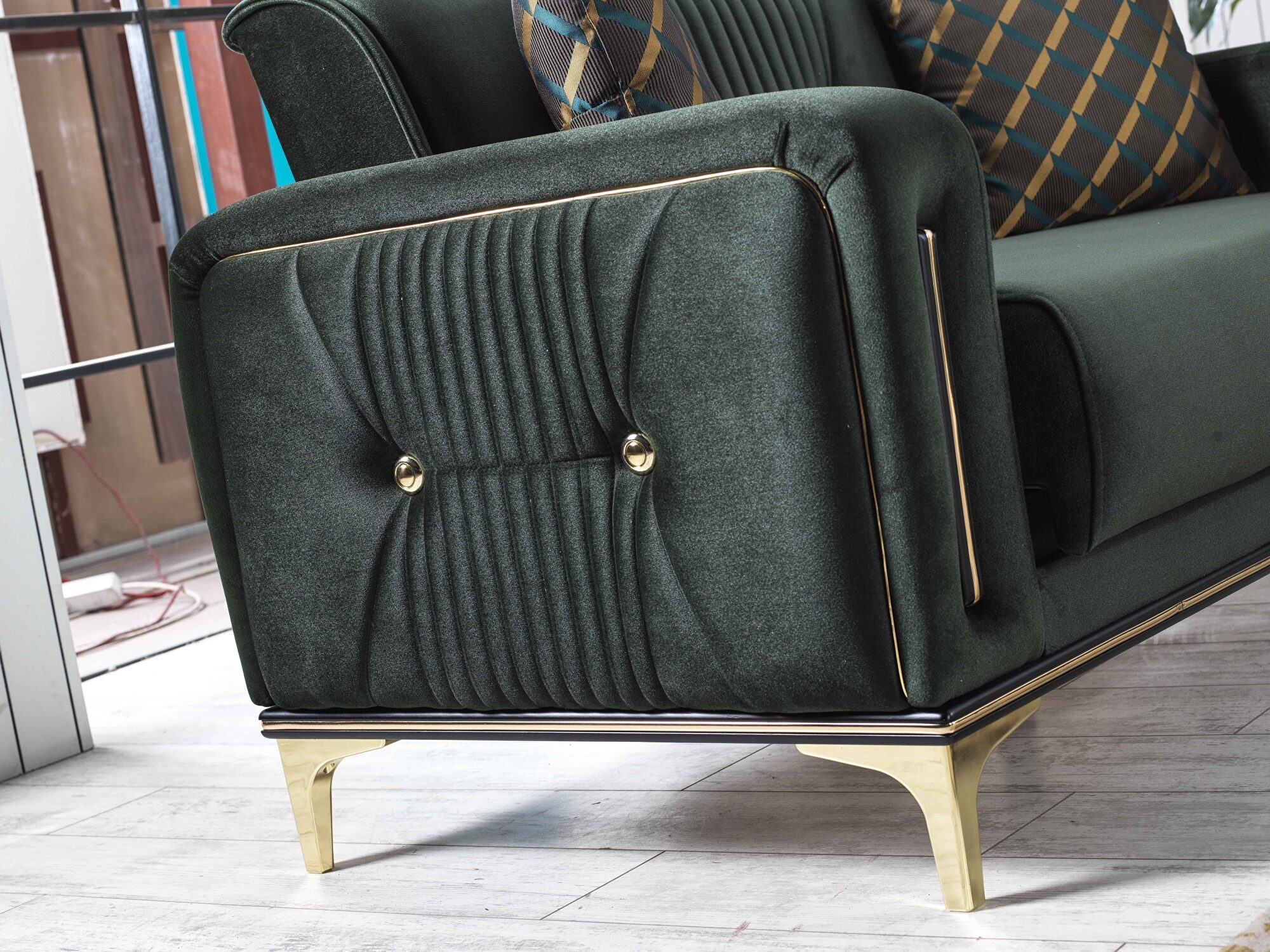 Angel Fabric Convertible Low Profile Loveseat