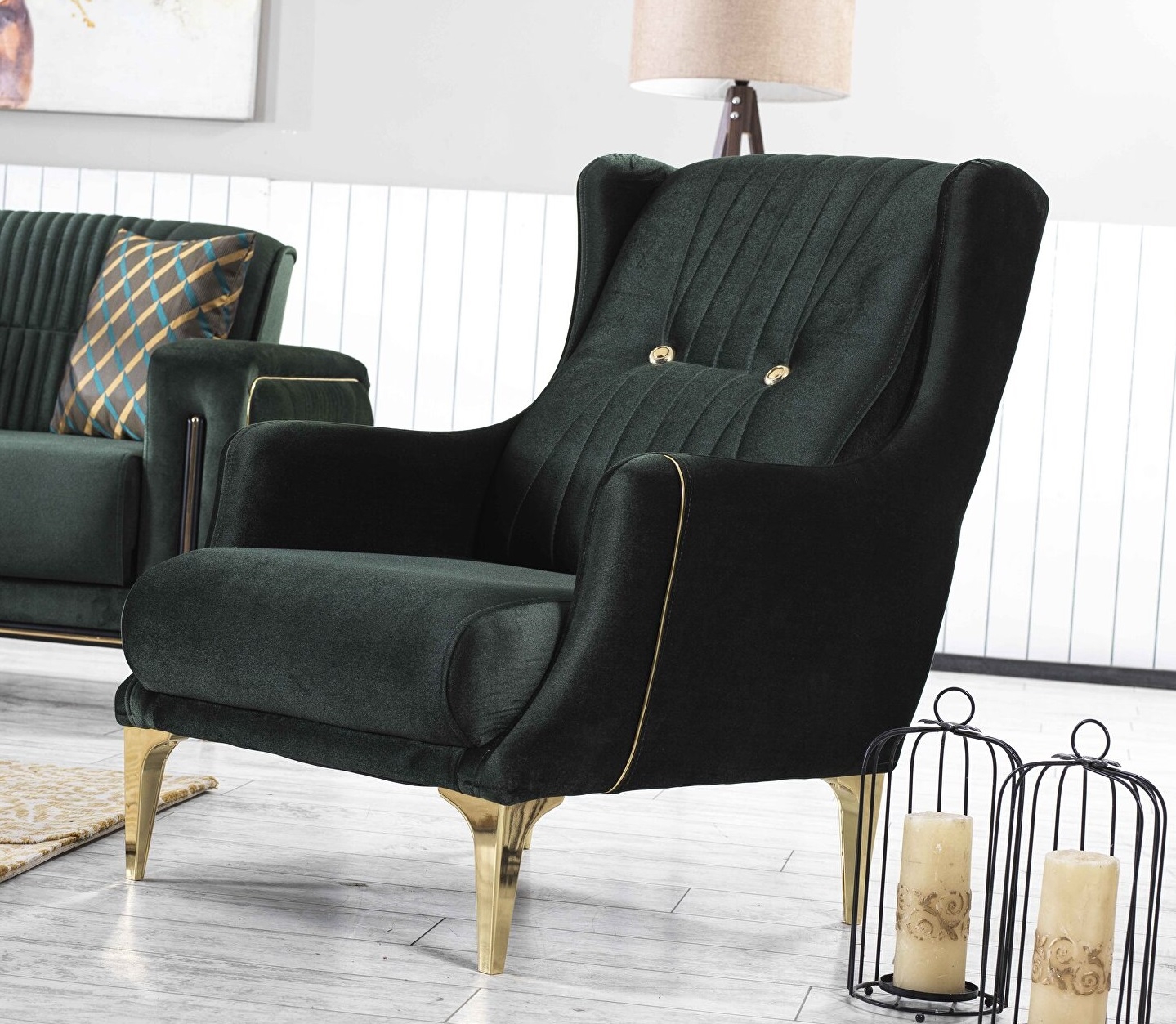 Angel Fabric Convertible Low Profile Living Set