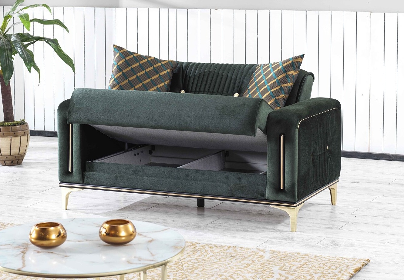 Angel Fabric Convertible Low Profile Loveseat
