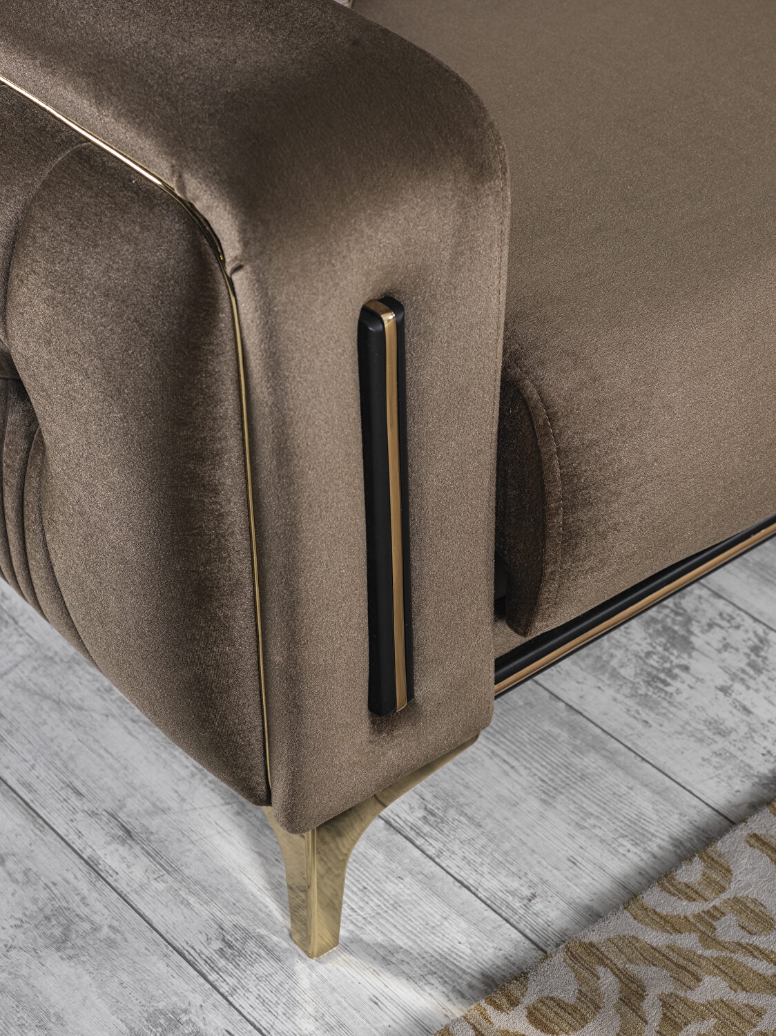 Angel Fabric Convertible Low Profile L-Shaped Sectional Sofa