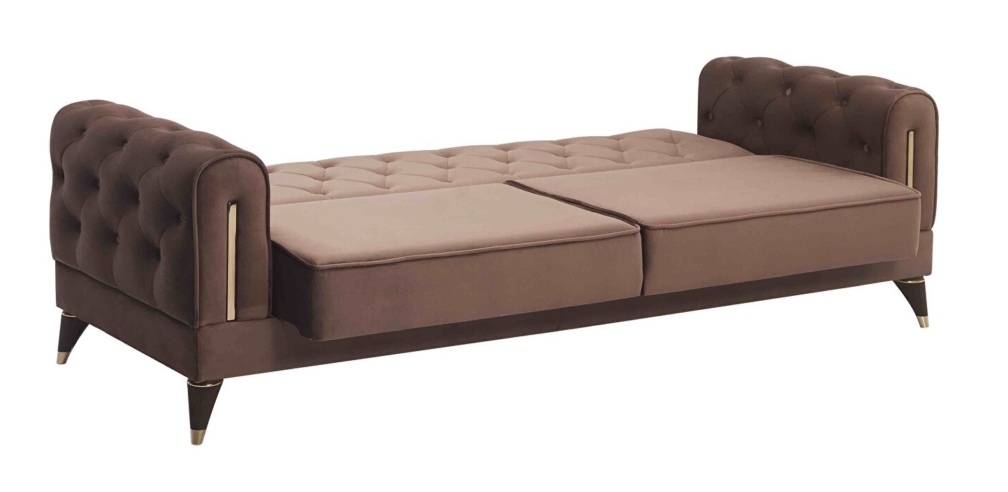 Calvin Fabric Velvet Low Profile Storage Sofabed
