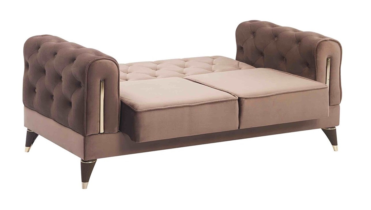 Calvin Fabric Velvet Low Profile Storage Loveseat