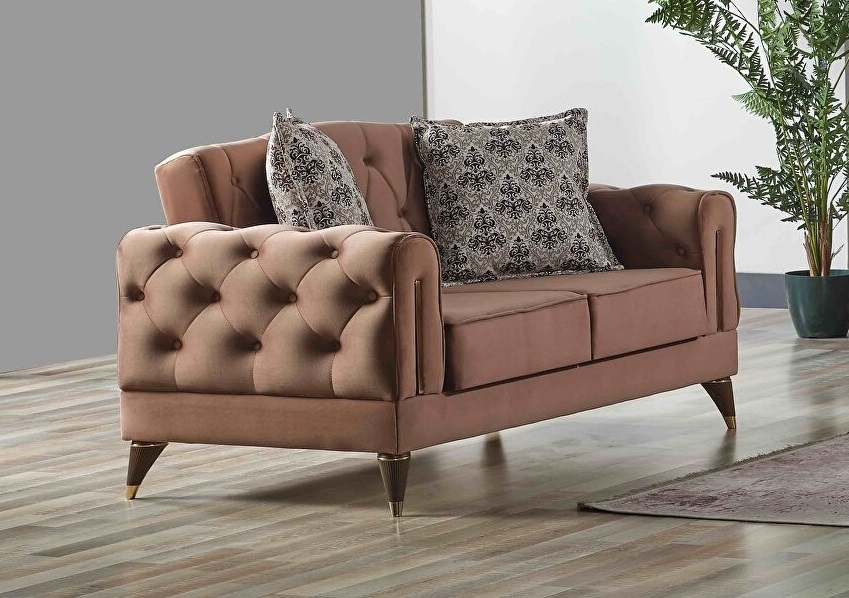 Calvin Fabric Velvet Low Profile Storage Loveseat