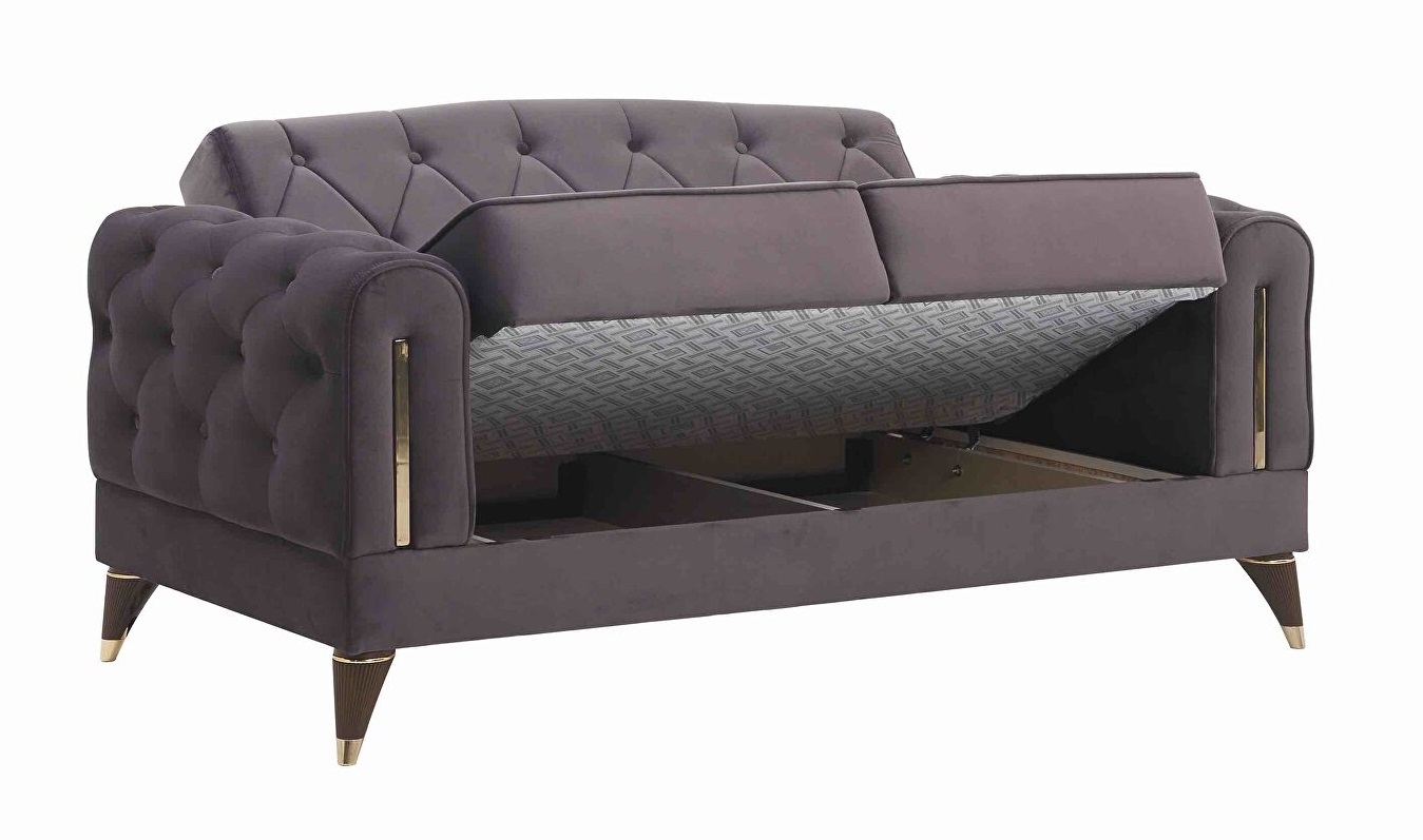 Calvin Fabric Velvet Low Profile Storage Living Set