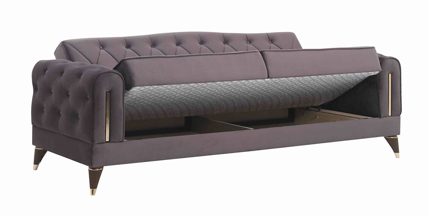 Calvin Fabric Velvet Low Profile Storage Living Set
