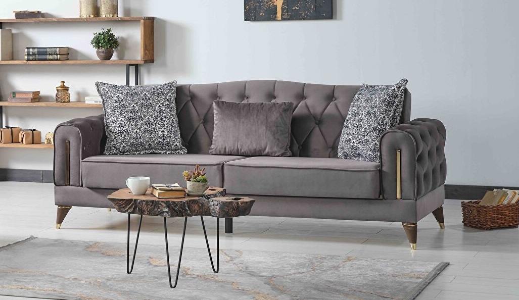 Calvin Fabric Velvet Low Profile Storage Living Set
